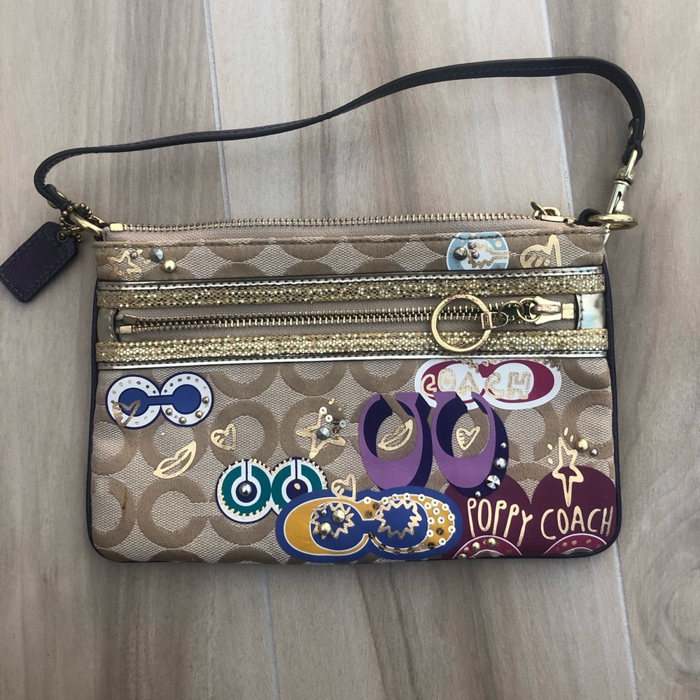 Coach Poppy Collection Double Zip Wristlet - image 7